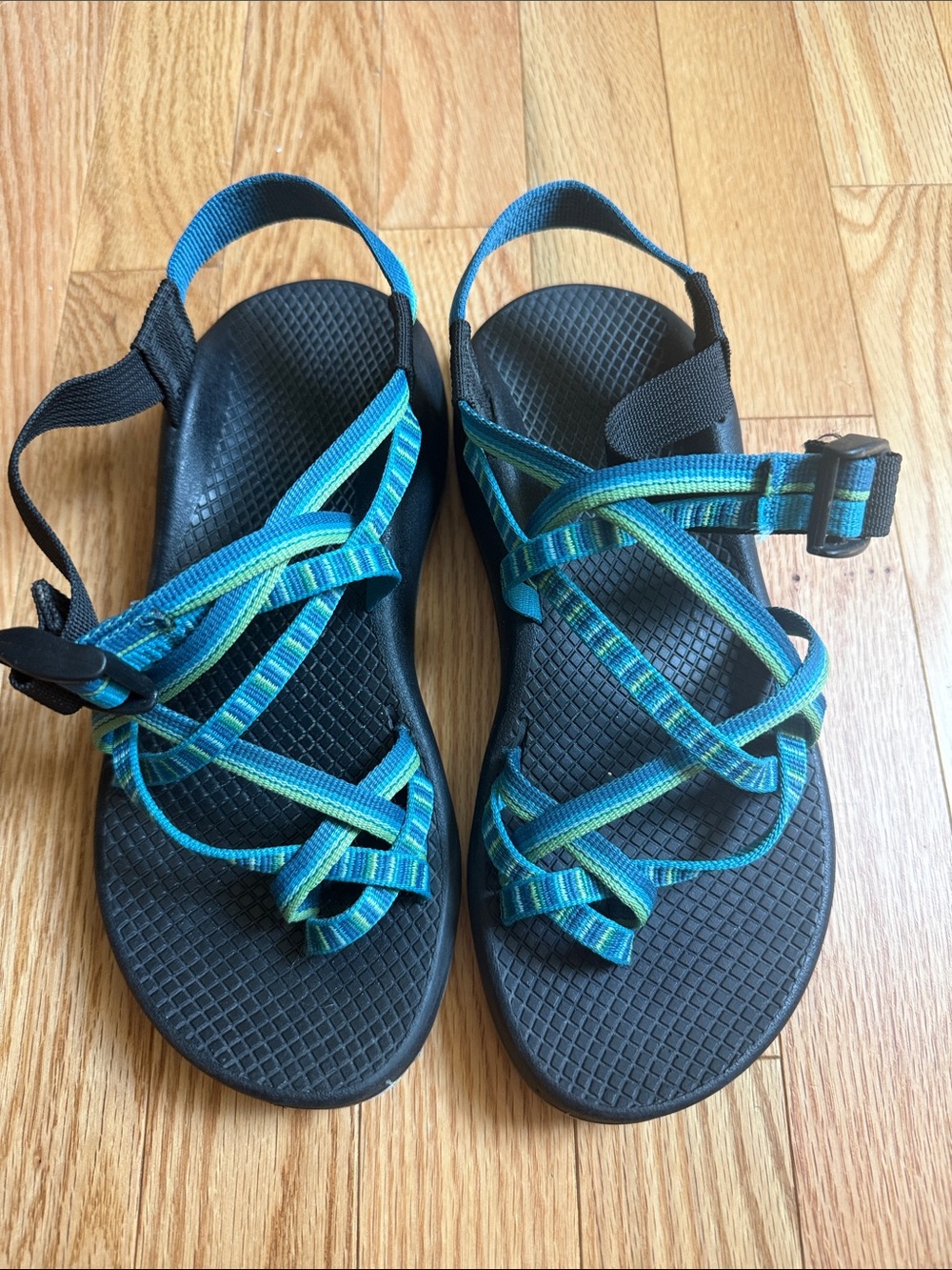 Chaco Sports Sandal in Black, Blue & Teal